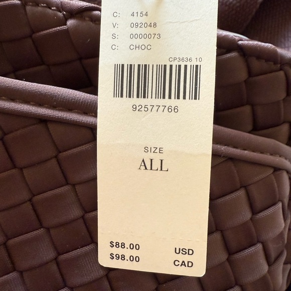 NWT Anthropologie Daily Practice Adjustable Woven Crossbody Bag Chocolate Brown - Picture 10 of 10